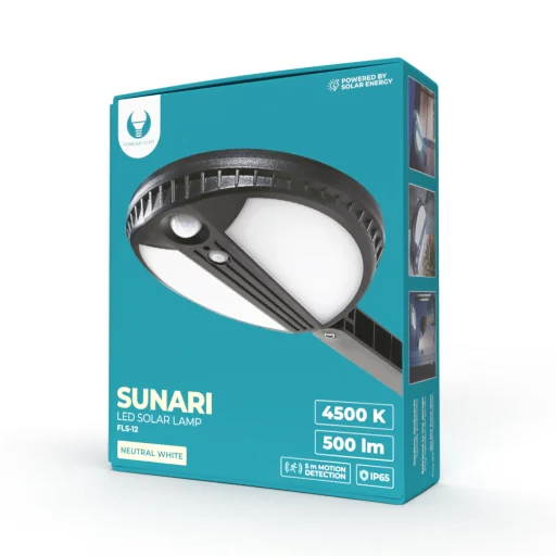 SUNARI Napelemes LED Lámpa FLS-12 70SMD PIR 6W 500lm 4500K 2400mAh Li-ion Örök Fény - 7