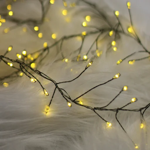 Zöld Ág Füzér CLF-01 600LED sárga 6m + 5m kábel Mindig Világít - 4