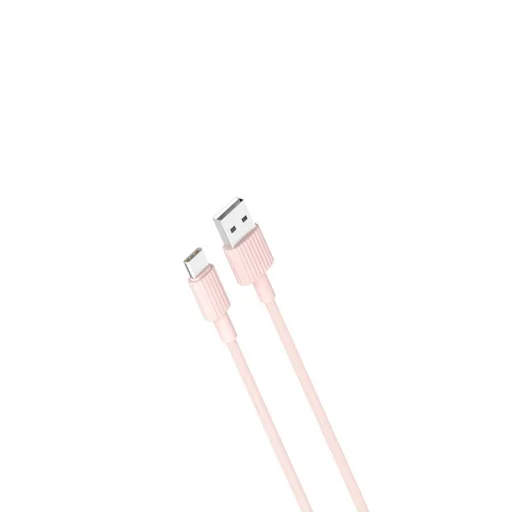 XO kábel NB156 USB - USB-C 1,0 m 2,4A rózsaszín - 1