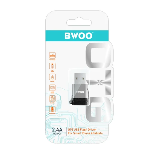 BWOO adapter BZ-38 USB-C - USB szürke OTG - 9