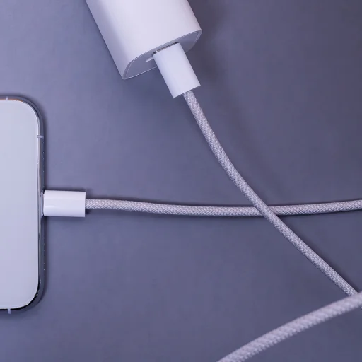 Maxlife MXUC-06 kábel USB-C - Lightning 1,0 m 20W szürke nylon - 5