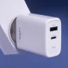 Maxlife MXTC-10-30AC PD QC töltő 1x USB-C 1x USB 30W fehér thumbnail