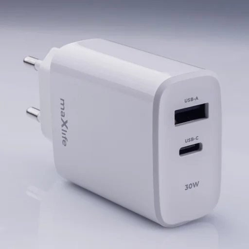 Maxlife MXTC-10-30AC PD QC töltő 1x USB-C 1x USB 30W fehér - 5