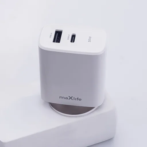 Maxlife MXTC-10-30AC PD QC töltő 1x USB-C 1x USB 30W fehér - 6