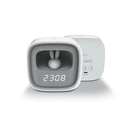 Ébresztőóra LED Nyuszis éjszakai fénnyel PURE FNL-06 AURORA fehér négyzet Forever Light - 5