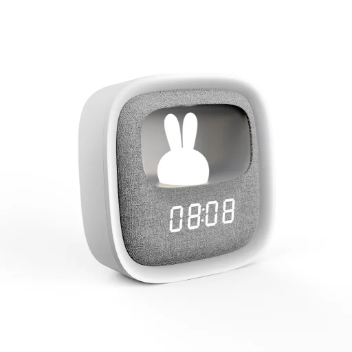 Ébresztőóra LED Nyuszis éjszakai fénnyel PURE FNL-06 AURORA fehér négyzet Forever Light - 6