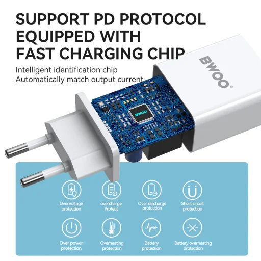 BWOO 18W fali töltő BO-CDA117 USB-C, USB-A - 7