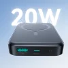 Joyroom Power Bank Mágneses Vezeték nélküli töltés, MagSafe, C+U, PD 20W, 10000 mAh, USB - Lightning kábellel (0,25m) Fekete (JR-W020) thumbnail