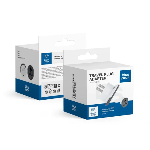 BLUE STAR utazóadapter GO TO USA (Type A) 10A fehér - 5