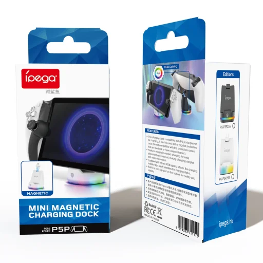 iPega P5P25 Mini mágneses töltőállvány Playstation Portal Remote Playerhez fehér, - 4