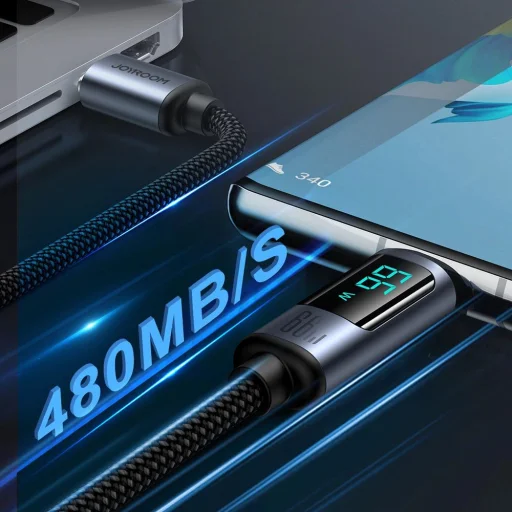 USB C - USB A kábel 66W 1.2m LED kijelzővel Joyroom S-AC066A16 - fekete - 4