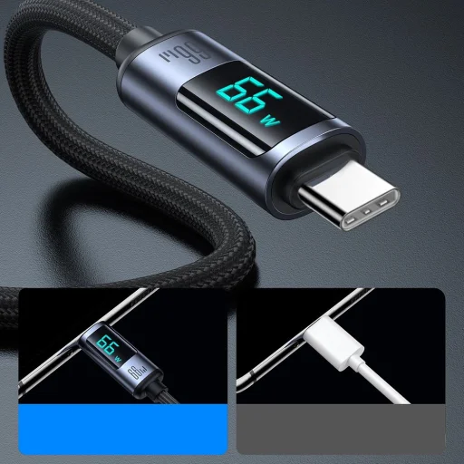 USB C - USB A kábel 66W 1.2m LED kijelzővel Joyroom S-AC066A16 - fekete - 5