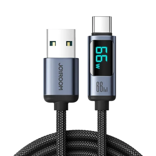 USB C - USB A kábel 66W 1.2m LED kijelzővel Joyroom S-AC066A16 - fekete - 1
