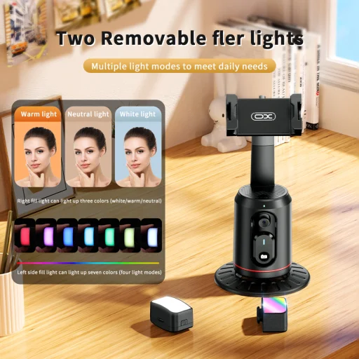 XO állvány 360 SS16 arckövetéssel és fénnyel fekete - 8