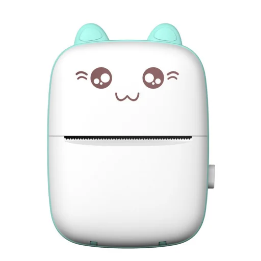 Mini bluetooth hőnyomtató fotókhoz, jegyzetekhez fehér-kék - 1