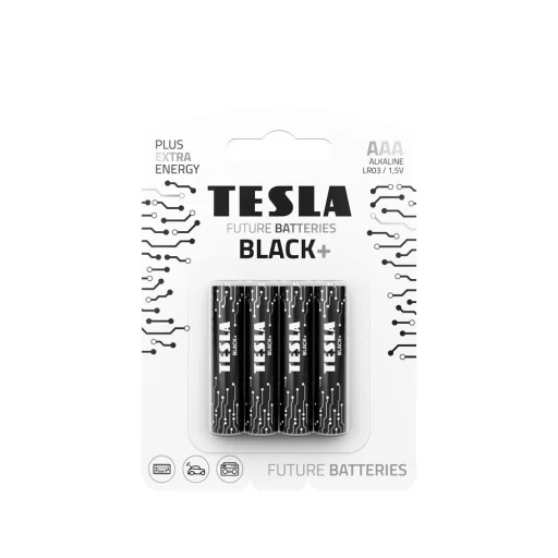 TESLA alkáli elem R3 (AAA) BLACK+ [4x120] 4 db - 1