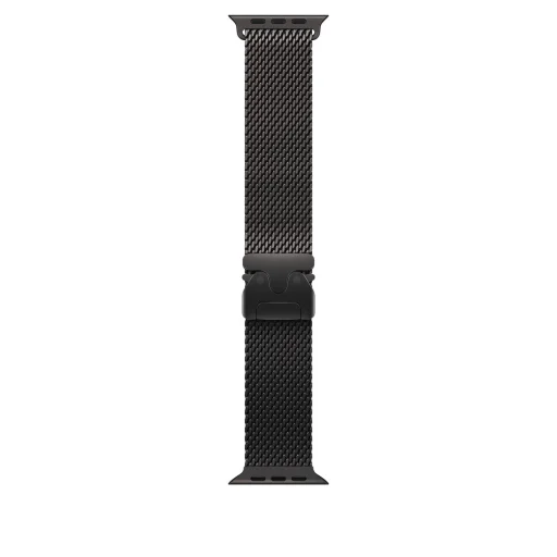 Apple Watch 49mm Milanese Loop:  Black Titanium Milanese Loop - Medium - 1