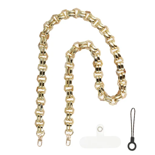 Nyakba akasztható pánt telefonhoz 0815 bézs-arany - 1