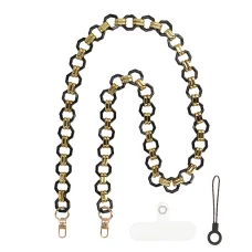 Nyakba akasztható pánt telefonhoz 0809 fekete-arany