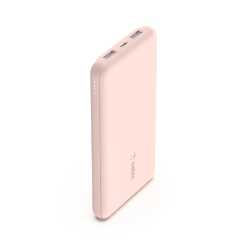 Belkin BOOST CHARGE (10000 mAH) Hordozható Töltő USB-C 15W - Kettős USB-A - 15cm USB-A - C Kábel - Rózsaszín, - 3