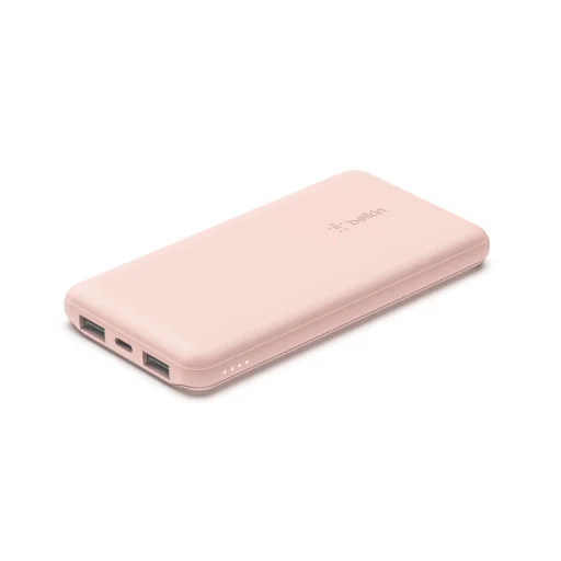 Belkin BOOST CHARGE (10000 mAH) Hordozható Töltő USB-C 15W - Kettős USB-A - 15cm USB-A - C Kábel - Rózsaszín, - 1