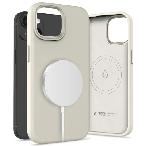 Tech-protect Silicone Pure Magsafe Iphone 15 Cosmic Latte Tok - 1