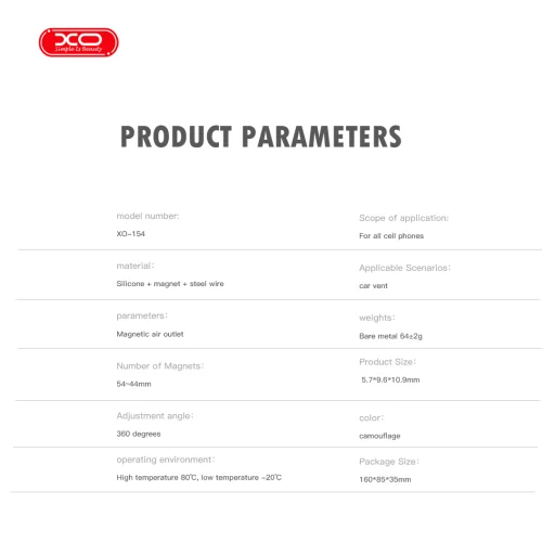 XO autós tartó 154 mágneses fekete szellőző rácsra magsafe - 5