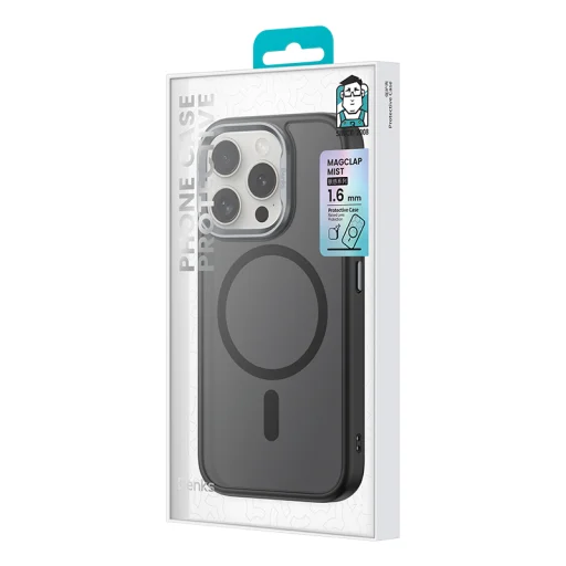  iPhone 16 Pro Max Fekete Benks Mágneses Köd Tok Fém Keret tok - 12