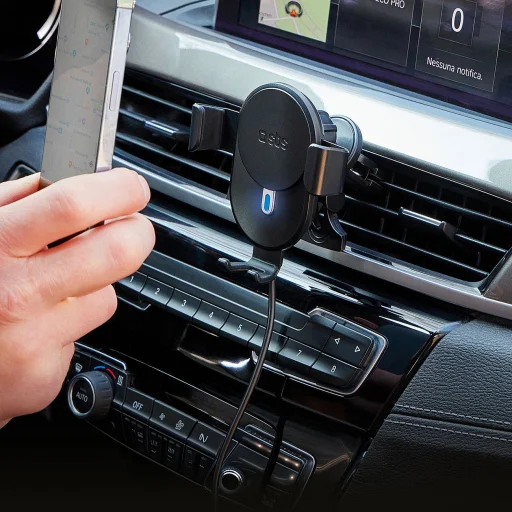 Okostelefon tartó induktív töltővel SBS TESUPWIR10CLIPSTG 10W - fekete - 4