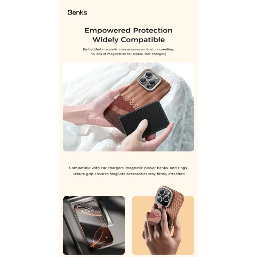  iPhone 16 Pro Benks Mágneses Golden Tide Kevlar 600D tok - 11