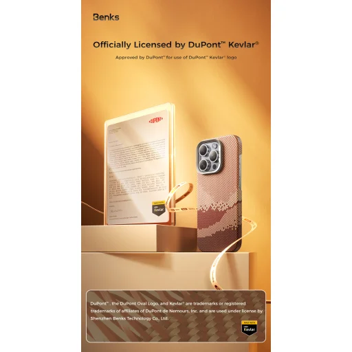  iPhone 16 Pro Benks Mágneses Golden Tide Kevlar 600D tok - 12