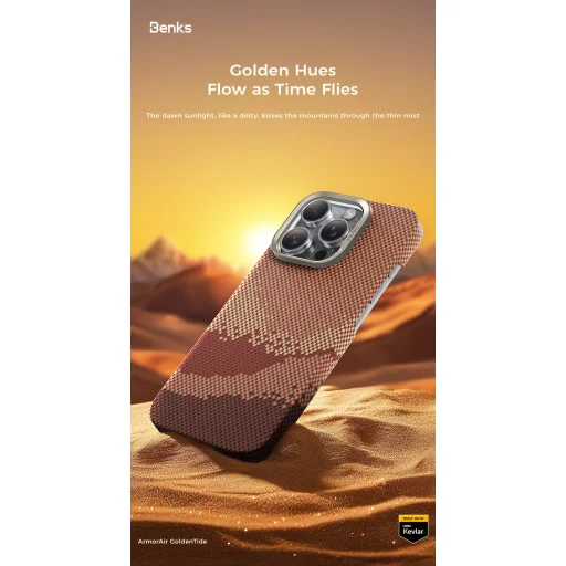  iPhone 16 Pro Benks Mágneses Golden Tide Kevlar 600D tok - 6