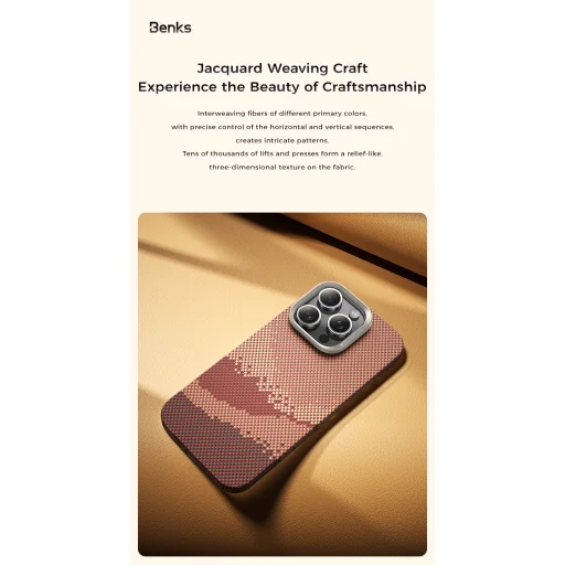  iPhone 16 Pro Benks Mágneses Golden Tide Kevlar 600D tok - 7