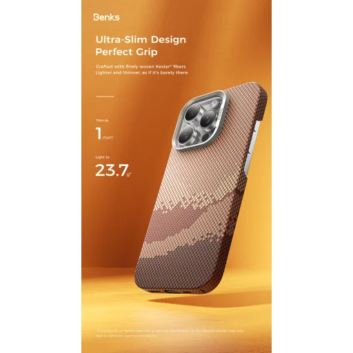  iPhone 16 Pro Benks Mágneses Golden Tide Kevlar 600D tok - 8
