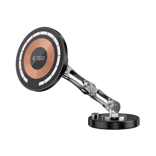 TECH-PROTECT MM15W-V8 mágneses Magsafe műszerfalra szerelhető autós telefontartó vezeték nélküli töltő 15W fekete - 3