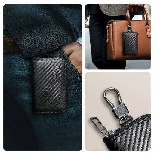 Klatka Faradaya Tech-protect Klr300 Pouch Keyless Rfid Jel Blokkoló Tok Karbon - 6