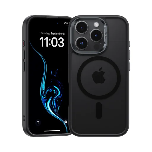  iPhone 16 Pro Max Fekete Benks Mágneses Köd Tok Fém Keret tok - 1