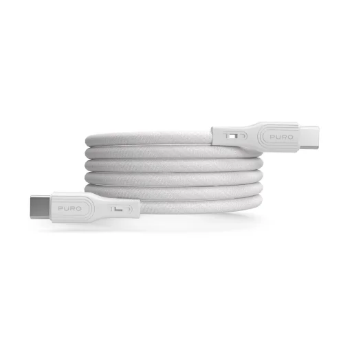 Puro Mágneses USB-C - USB-C 60W USB 3.2 (20 Gbps) 1m Mágneses Kábel - Fehér - 4