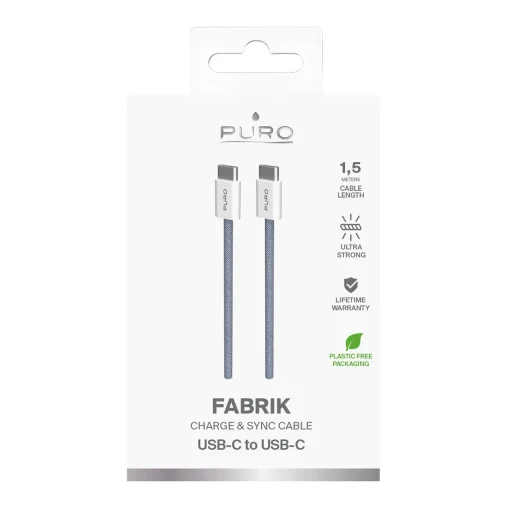 Puro Fabrik 60W USB-C - USB-C Kábel 1,5m - Kék - 3