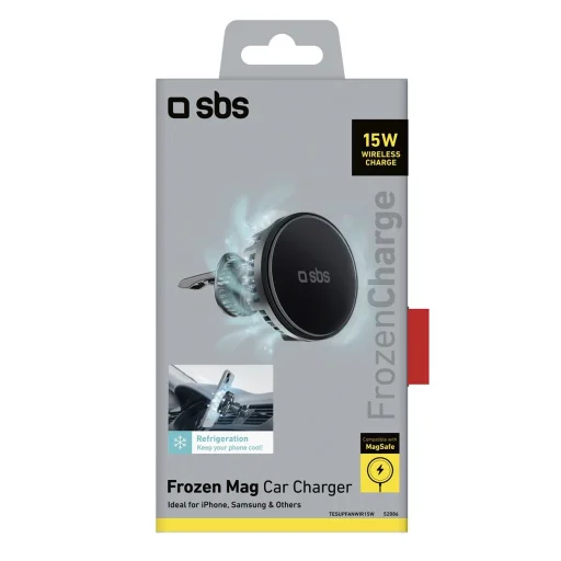 SBS TESUPFANWIR15W 15W vezeték nélküli töltésre képes autós telefontartó hűtéssel - fekete - 4