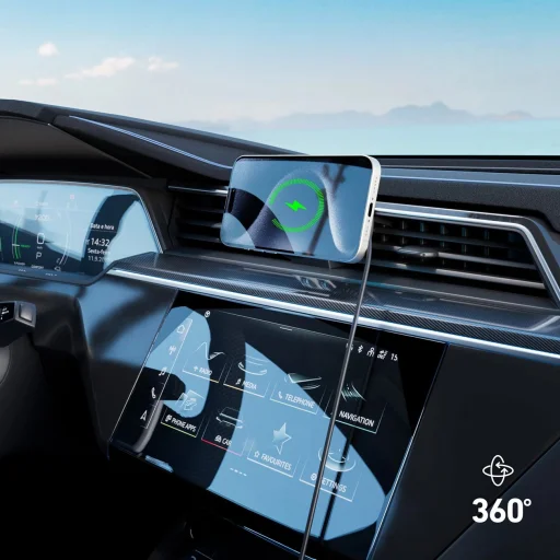 SBS TESUPFANWIR15W 15W vezeték nélküli töltésre képes autós telefontartó hűtéssel - fekete - 5