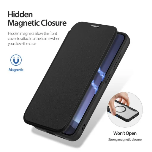 DUX DUCIS wallet fliptok SKIN X PRO kompatibilis MagSafe SAMSUNG S25 Plus fekete tok - 2