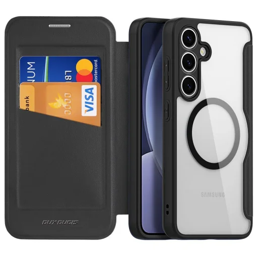 DUX DUCIS wallet fliptok SKIN X PRO kompatibilis MagSafe SAMSUNG S25 Plus fekete tok - 1