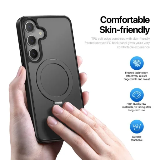 DUX DUCIS YIND fliptok SAMSUNG Galaxy S25 fekete tok - 5