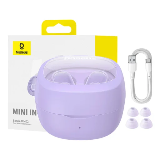 Baseus Bowie TWS WM02 fülhallgató (lila) - 10