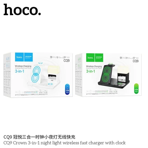 HOCO vezeték nélküli töltőállomás Apple Watch, Airpods kompatibilis 2A 15W CQ9 fehér - 3