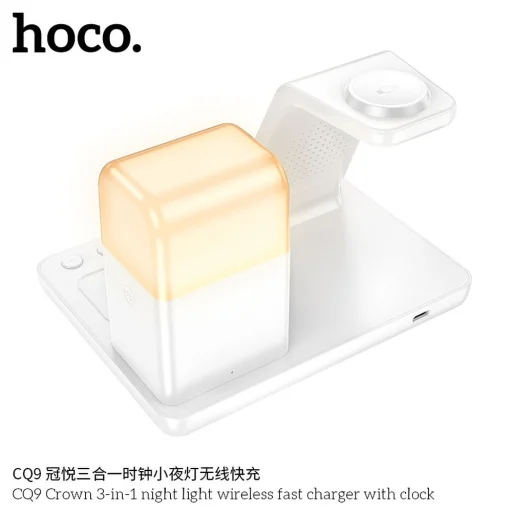 HOCO vezeték nélküli töltőállomás Apple Watch, Airpods kompatibilis 2A 15W CQ9 fehér - 4