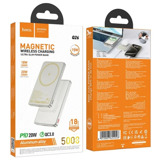 HOCO powerbank 5000 mAh kompatibilis MagSafe PD QC 2A 20W Q26 titán arany - 2