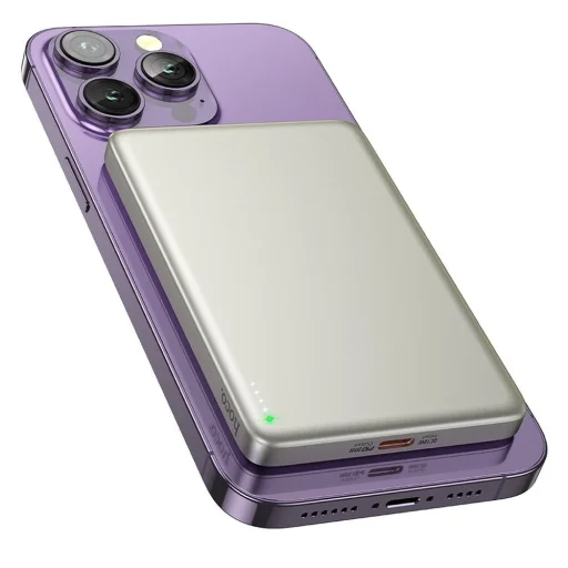 HOCO powerbank 5000 mAh kompatibilis MagSafe PD QC 2A 20W Q26 titán arany - 4