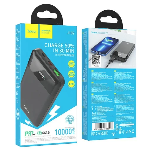 HOCO powerbank 10000 mAh PD QC3.0 3A 20W J102 čierna - 5